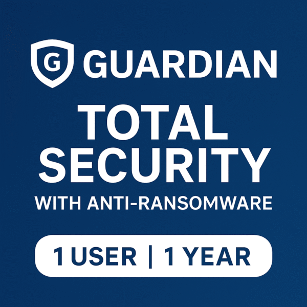 GUARDIAN TOTAL SECURITY WITH ANTI-RANSOMWARE – 1 USER | 1 YEAR LICENSE KEY
